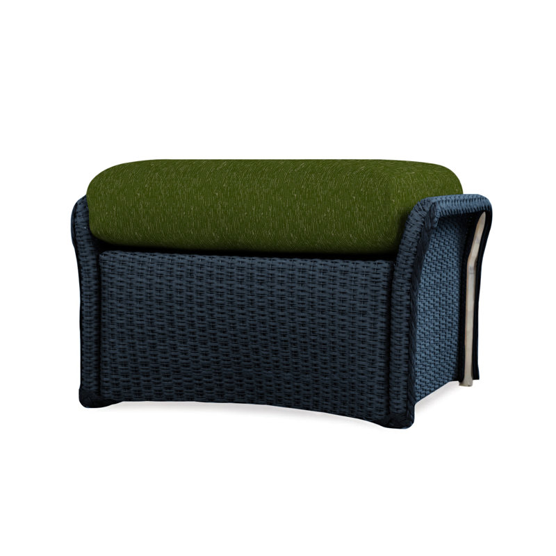Weekend Retreat Outdoor Ottoman, Sailcloth Salt, Ebony