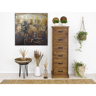 Broussard Solid Wood 50cm W 6 - Drawer Chest of Drawers