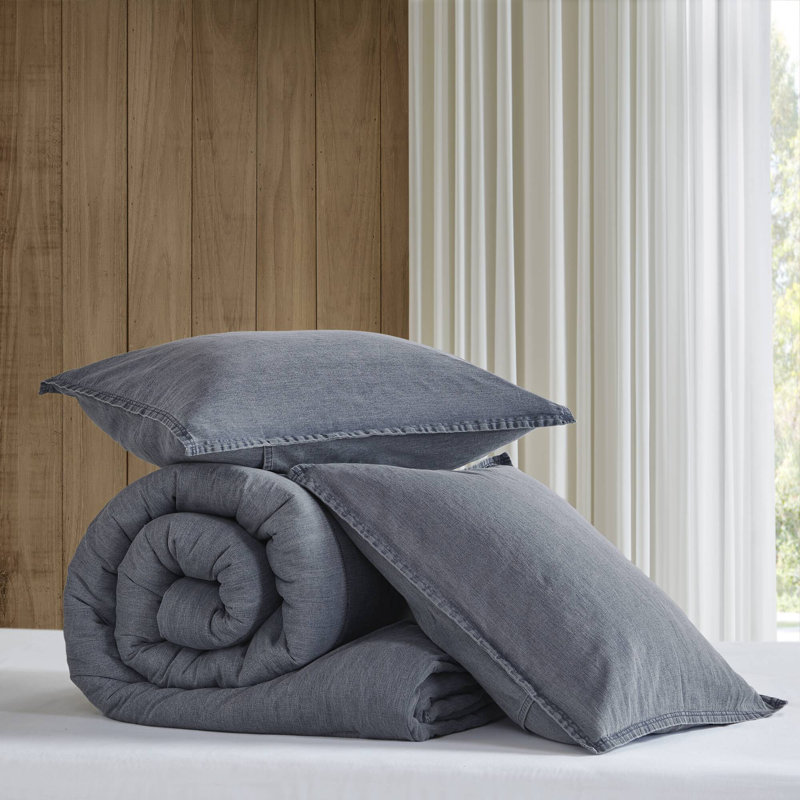 Cozy Cotton Bedding Sets, Twill Washed Full/queen, Modern Comfort