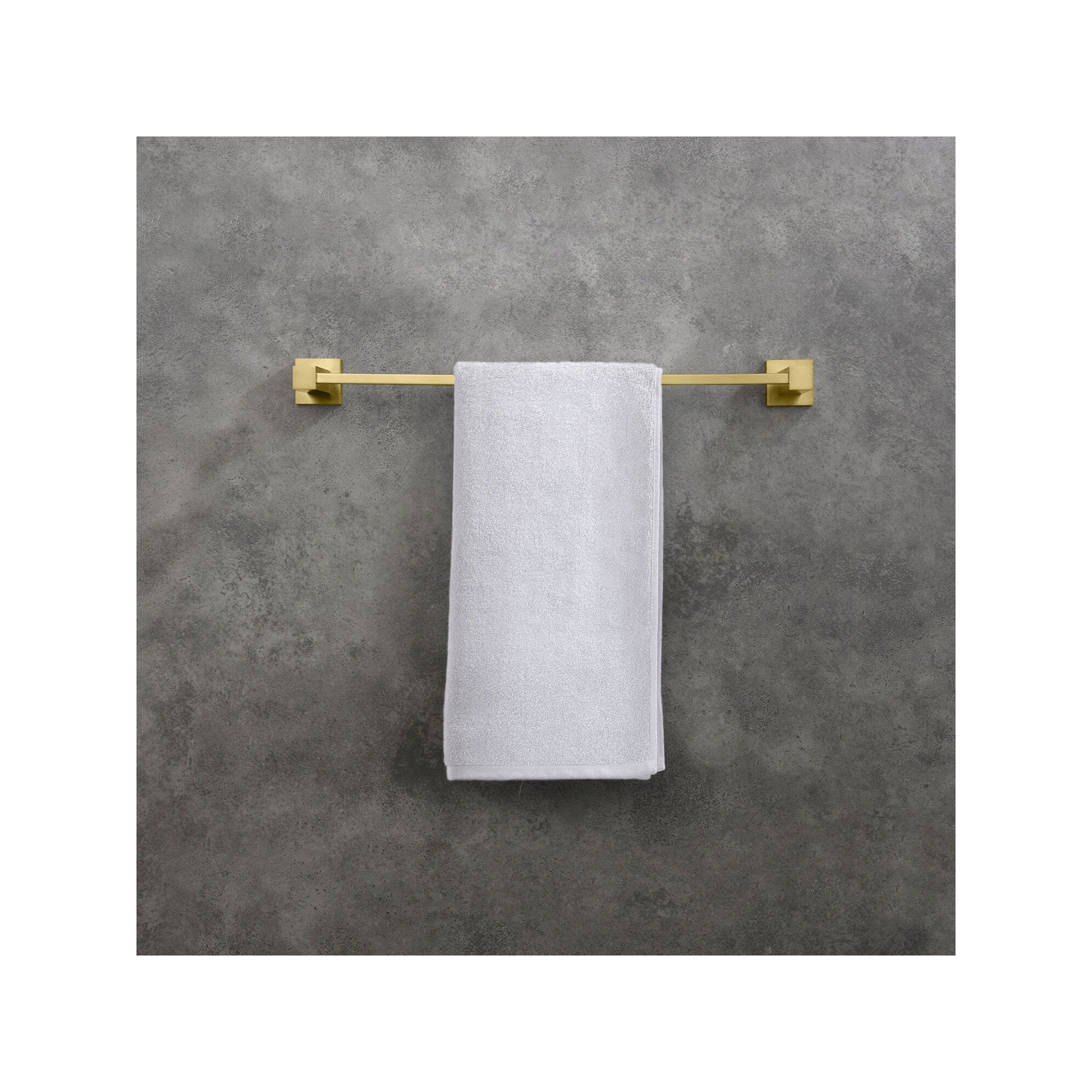 Cube 19.44'' Towel Bar, Brushed Gold