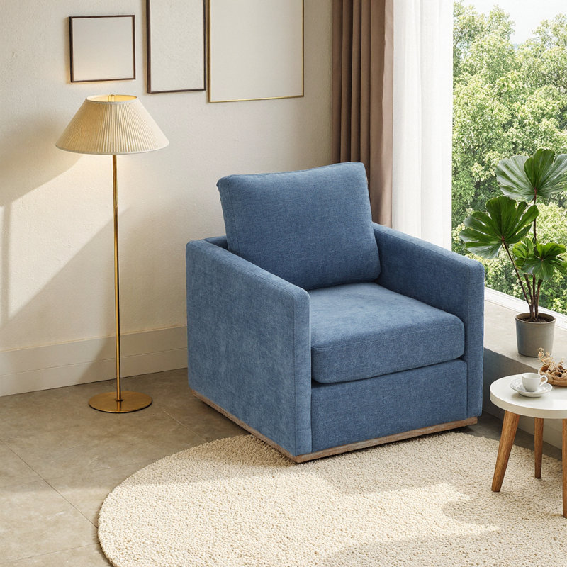 Fauteuil d'appoint pivotant carré Modern, Bleu