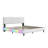 King Size Upholstered Platform Bed With LED Light Strips,White