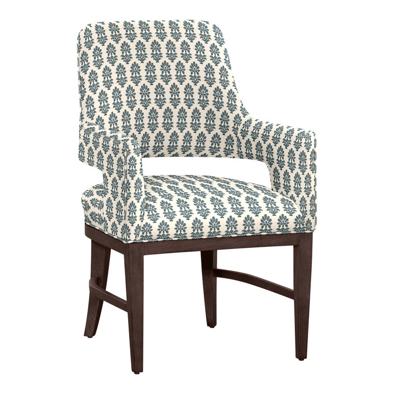 Chaise avec accoudoirs Josie, Perigold Francine bleu fumée, Tabac