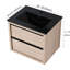 Meuble-lavabo moderne avec lavabo en céramique noire, 2 tiroirs à fermeture en douceur résilient avec lavabo, options de tiroirs robustes-1965796242