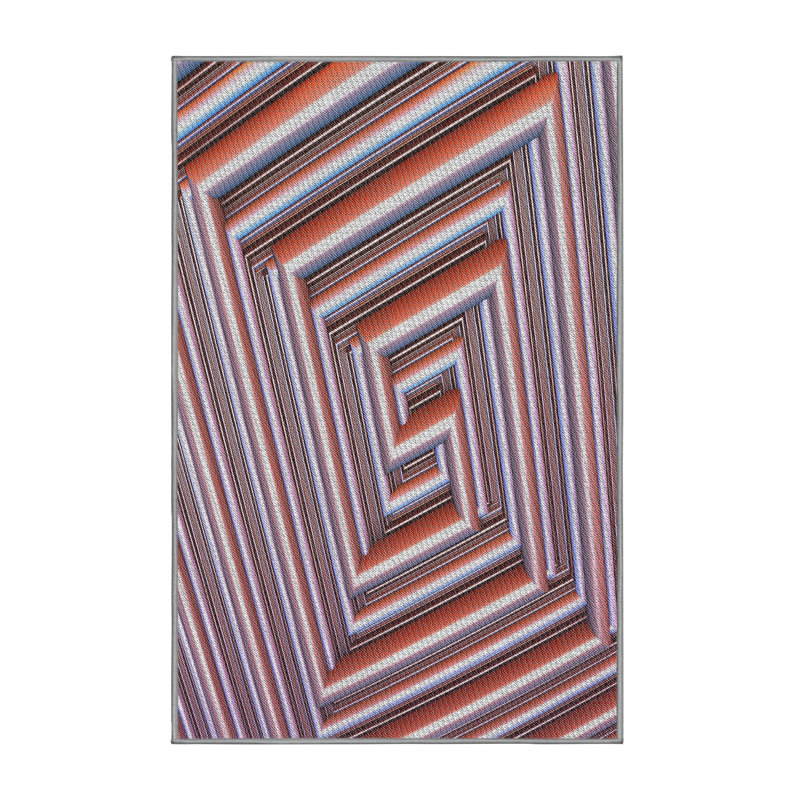 Tapis brun à motif géométrique, Rectangle 5 pi x 7 pi