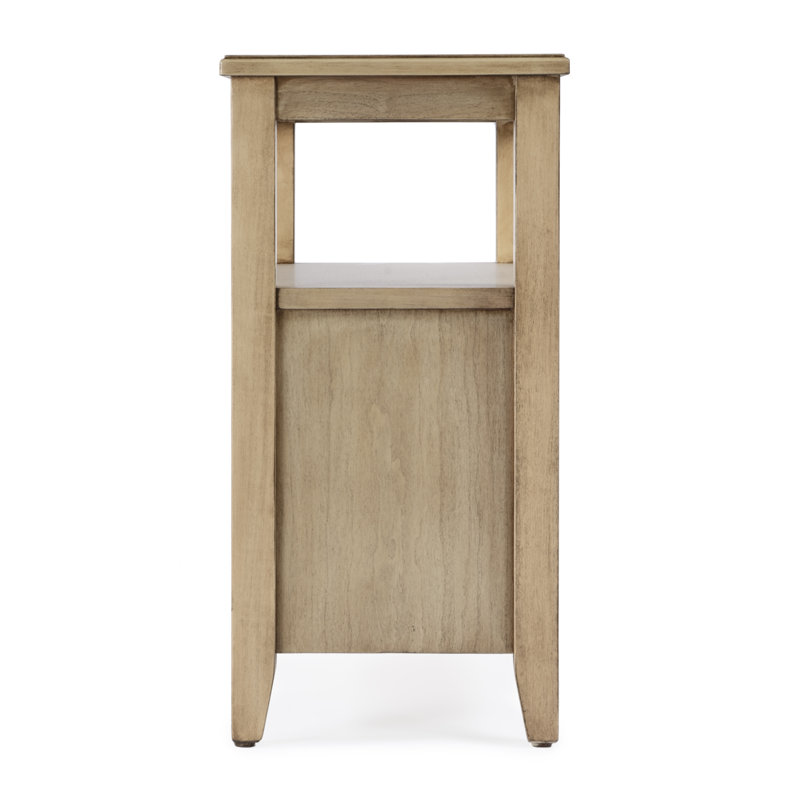 Marcus Side Table with Storage, Antique Beige