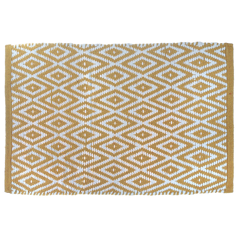 Tapis diamant tissé à la main or, Rectangle 2 pi 6 po x 4 pi