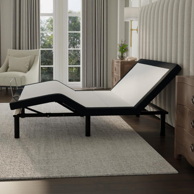 Très grand cadre de lit réglable avec massage, anti-ronflement, zéro gravité, charge USB, lumières sous le lit