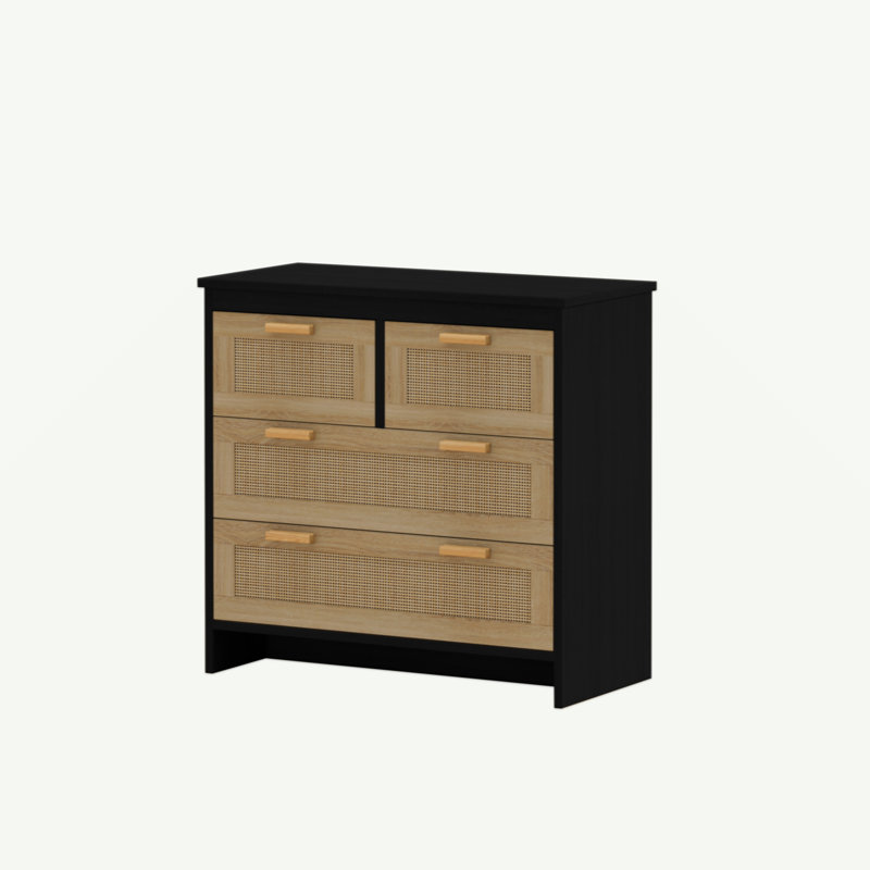 Armoire 4 tiroirs en rotin, pour chambre à coucher, salon, salle à manger, couloirs, assemblage facile,