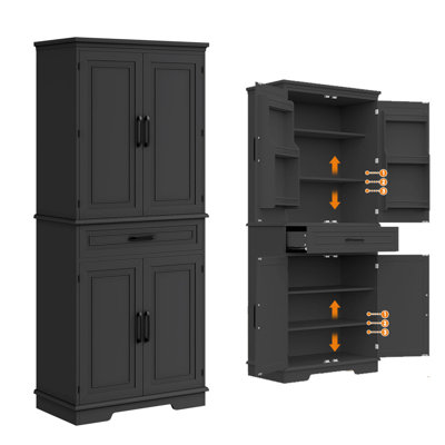 72 Inch Tall Kitchen Pantry Cabinet With 4 Adjustable Shelves by Red Barrel Studio