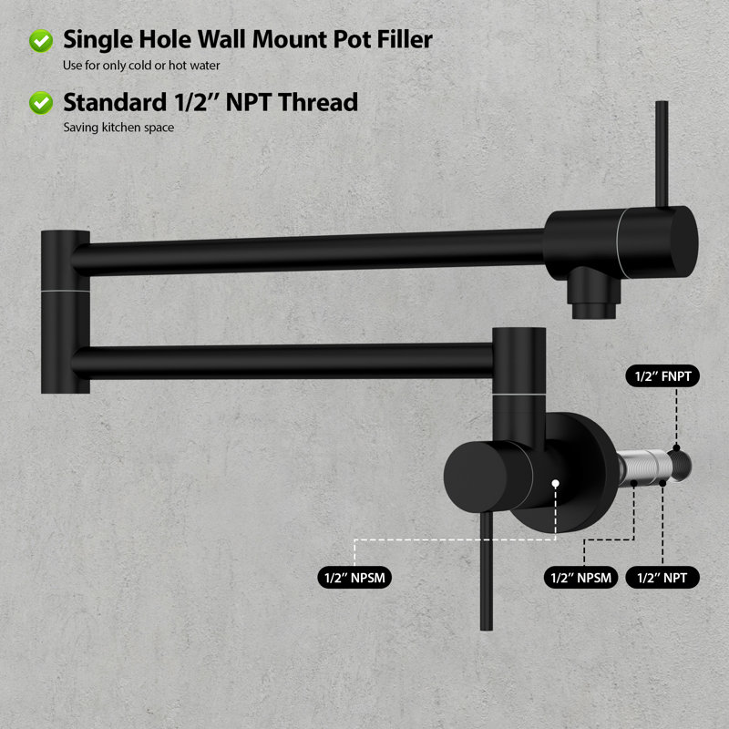 Logmey Kitchen Faucet, Matte Black