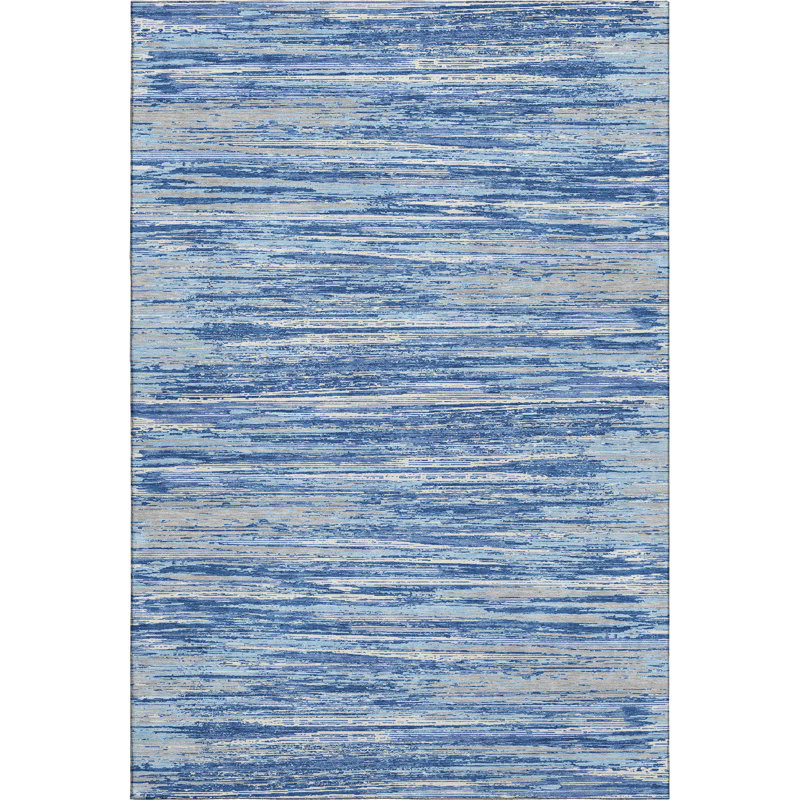 Premium Machine Washable Prisco Blue Rug, Rectangle 9' x 12'