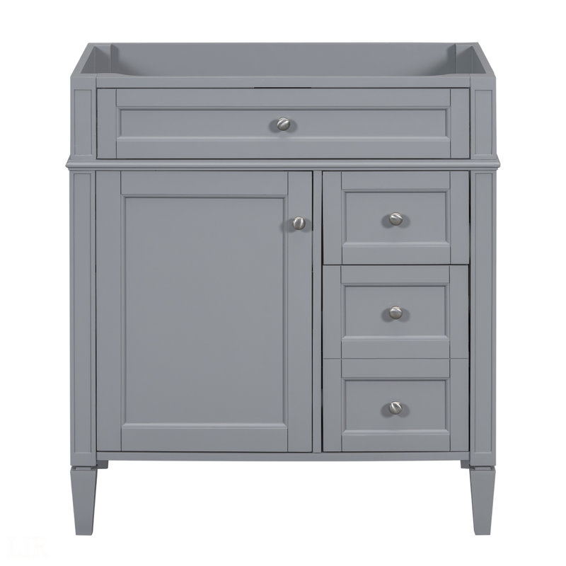 Meuble-lavabo de salle de bain 30 po sans lavabo supérieur, meuble de rangement moderne avec 2 tiroirs et un tiroir rabattable (lavabo non inclus), meuble-lavabo