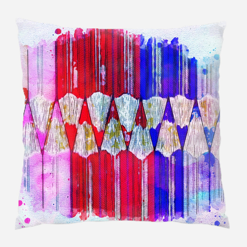 Coussin décoratif crayons Vidrine, Microsuède, Intérieur