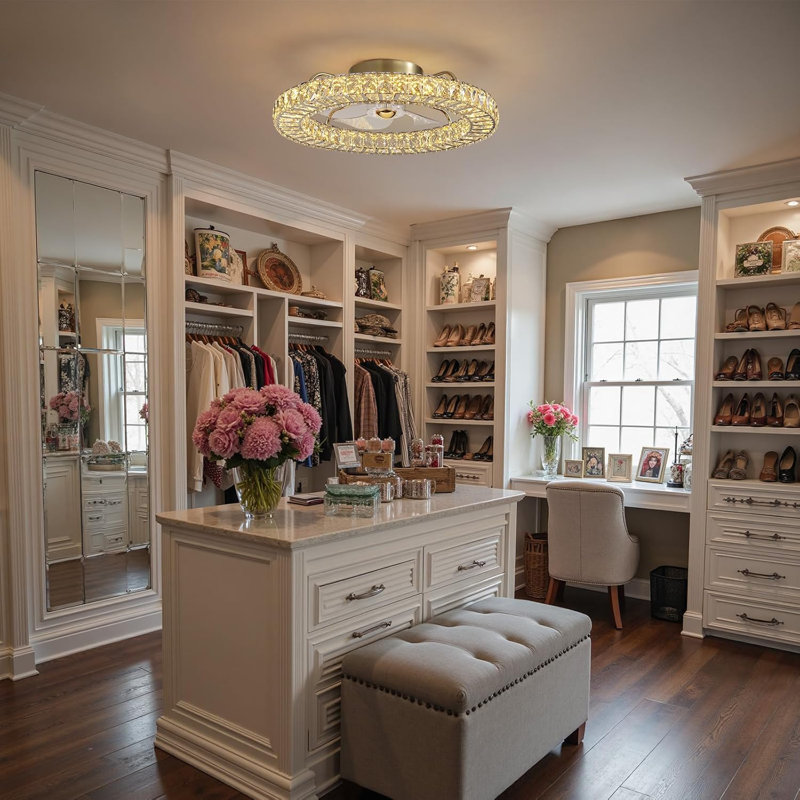 Modern Crystal Chandelier Ceiling Fan