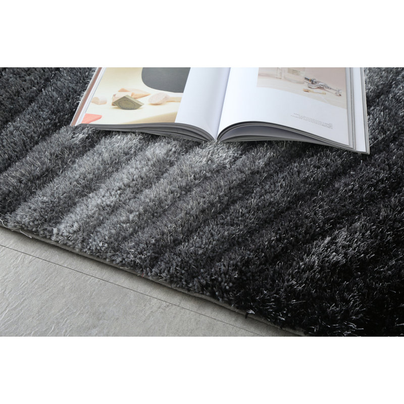 Tapis 3D à poils longs touffeté à la main, Rectangulaire 8 pi x 11 pi