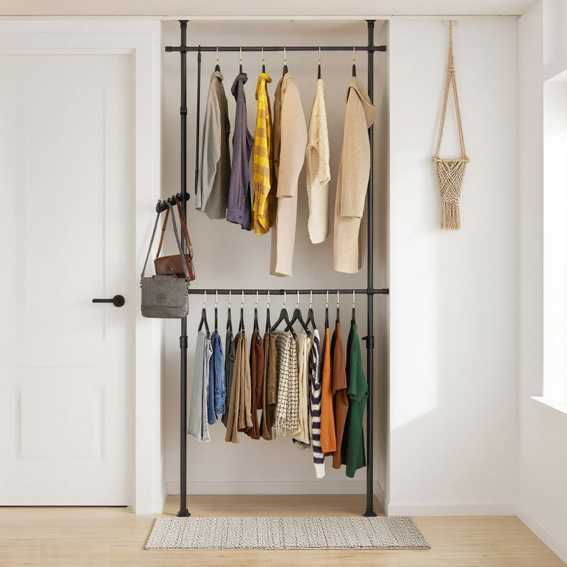 Hammes 77"" W - 112"" W Closet System, Black