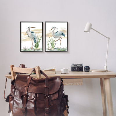 Stupell Industries Herons on Marsh Shore 2 Piece Canvas Wall Art Set Design by Melissa Wang -  a2-575_fr_2pc_11x14