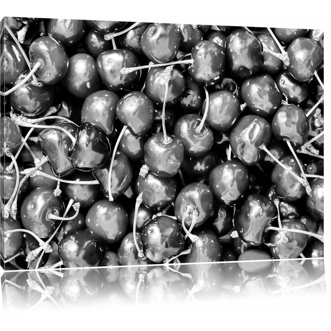 Leinwandbild Cherry Kirschen Fruit in Monochrom