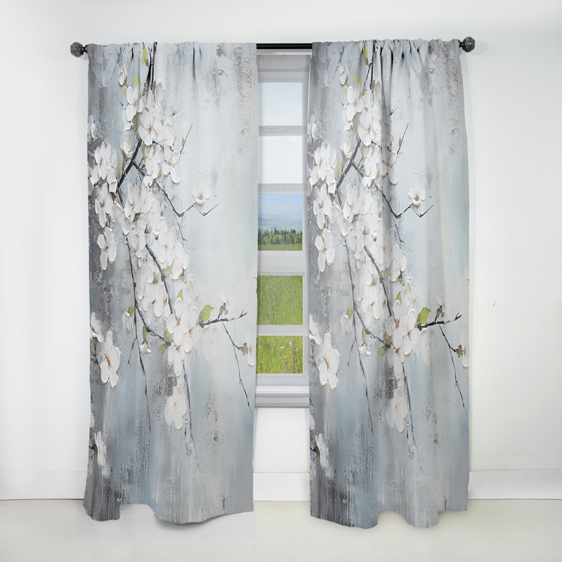 Midbury Apple Blossom Harmony XIII - Traditional Curtain - Velvet Room Darkening - 1 Panel, 52" W x 120" L