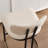 Alrick Modern Linen Upholstered 25.6" Counter Height Kitchen Stool With Metal Sled Base-343912253