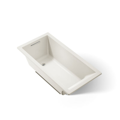 Underscore 60" x 30" Drop-In or Undermount Acrylic Soaking Bathtub with Sloped Backrest