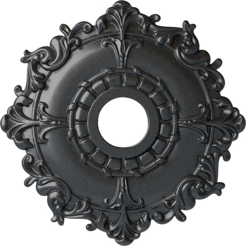 Médaillon de plafond de 18 po x P 3 po x P 1 1/2 po (convient aux auvents jusqu'à 4 5/8 po), Étain