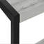 Table d'appoint, côté, bout, étroit, petit, 2 niveaux, stratifié gris, métal noir, contemporain, moderne