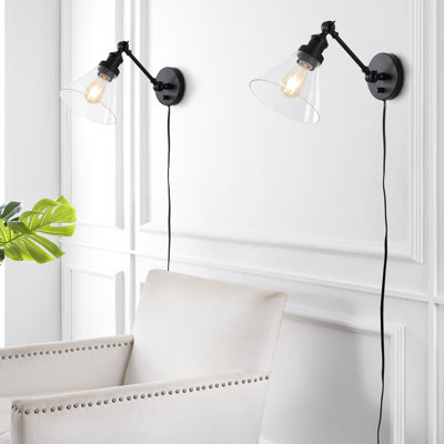 Bennie Iron Plug-in Swing Arm Sconce