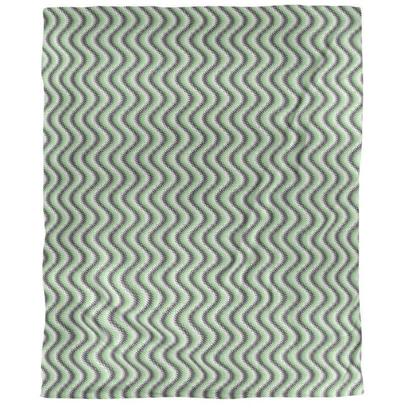 Tissu ondulé, Noir / Vert, L 56 po x l 36 po, Coton peigné de base