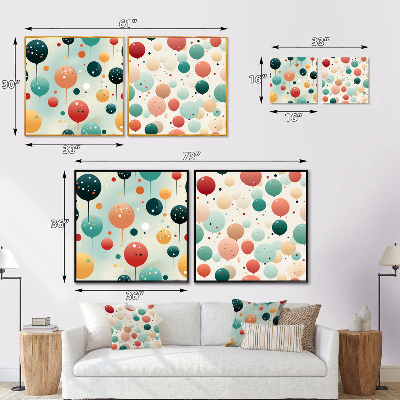 Eric - Ensemble de 2 collages carrés abstraits, H 16 po x l 33 po, Cadre flottant brun