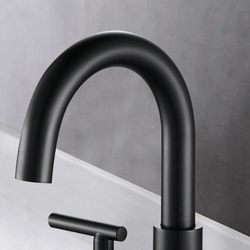 Robinet de salle de bain à large entraxe, Noir, 1.2