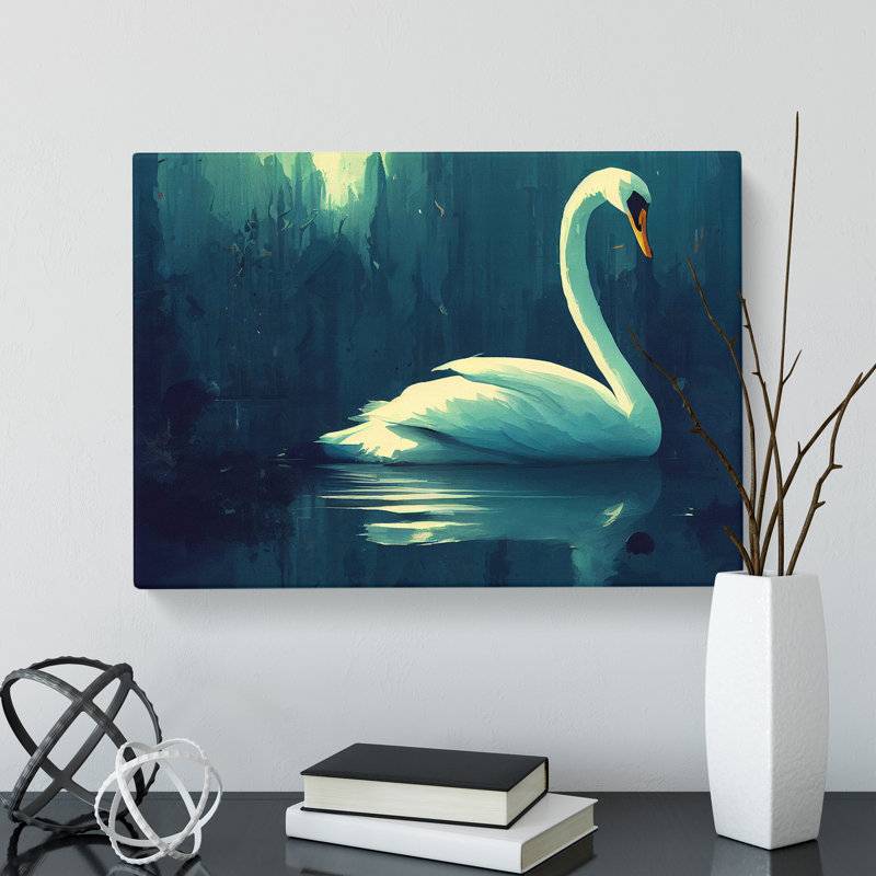Swan Art Painting Vol.6 - Wrapped Canvas, 40cm H x 60cm W x 3cm D