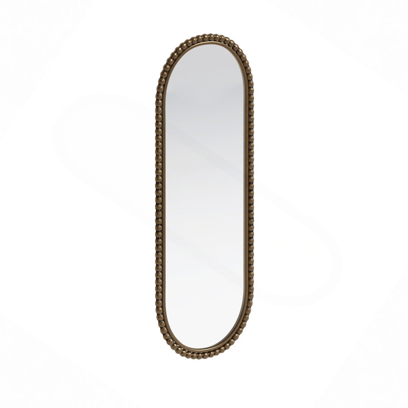 Iron Art Oval Retro Mirror, Antique Effect,Wall Hanging,Suitable For Living Room,Bedroom, Entrance, Gold