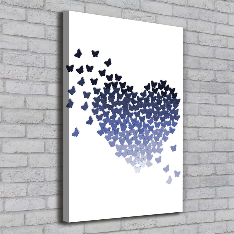 Heart From Butterflies - Wrapped Canvas Print