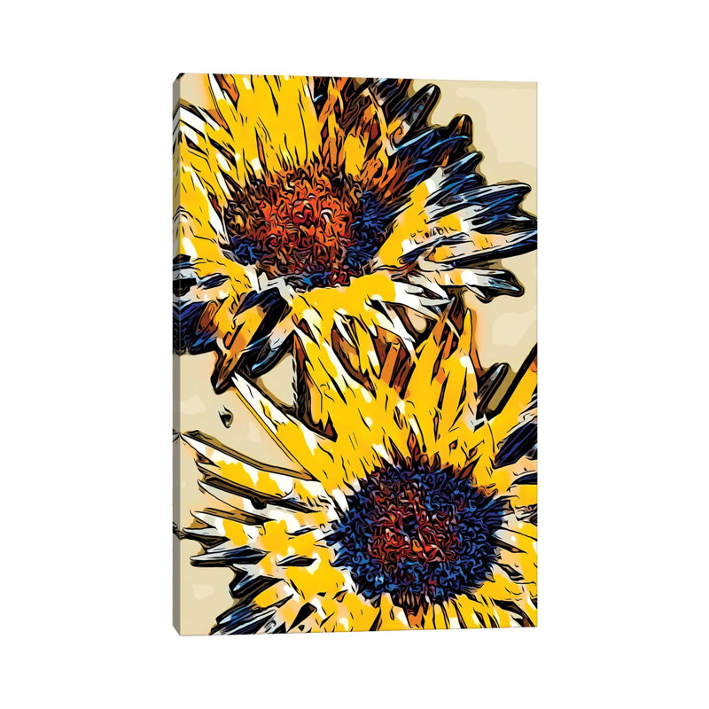 Blue And Yellow Pop by Heidi Bannon - Wrapped Canvas Print
