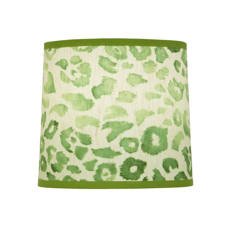 Abbey Rose - abat-jour seulement - grondement - émeraude avec bordure Verde Hoja - 6,5 po