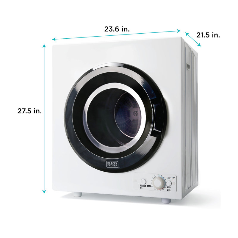 White Portable Front Loading Dryer with Moisture Sensing for RV