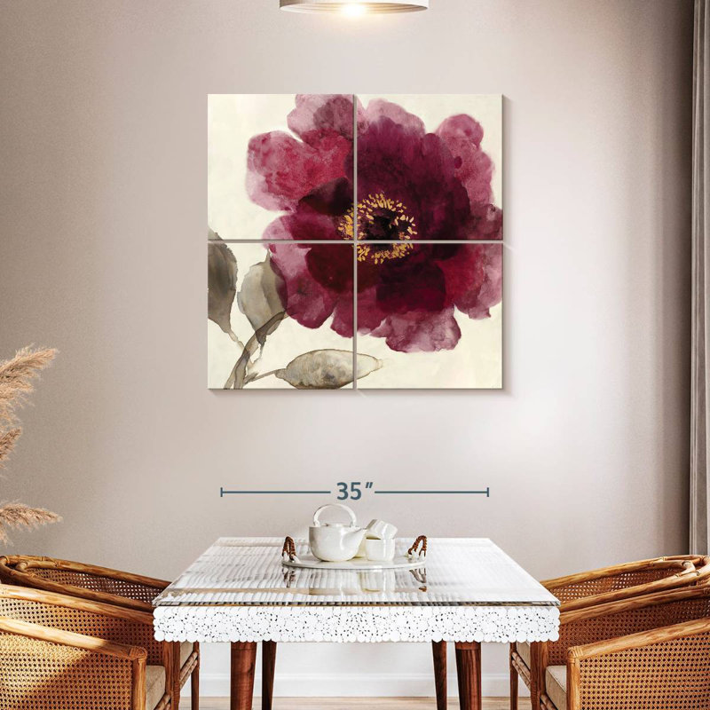 Harnek Crimson Peony I, H 38 po x l 38 po