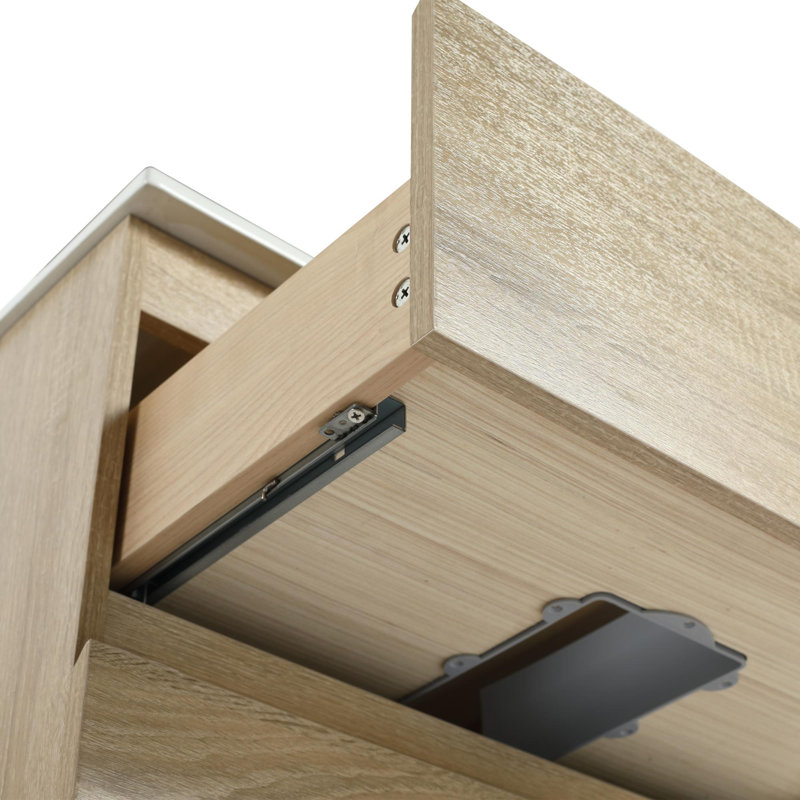 Ensemble de meuble-lavabo simple 24 po avec plateau en céramique Allyanah, Chêne clair