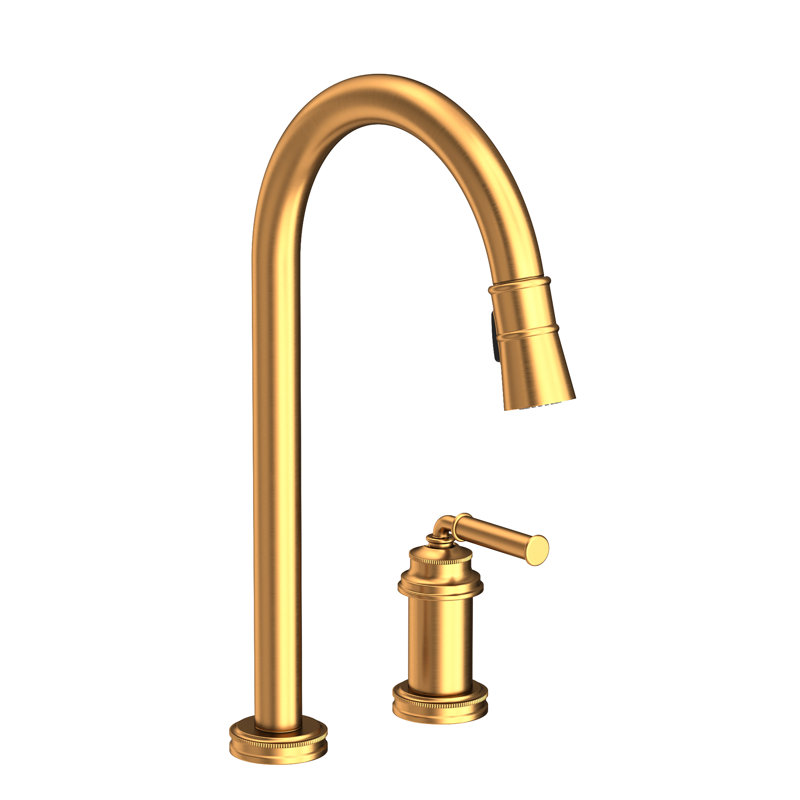 Taft Single Handle Pull Down Kitchen Faucet, Satin Gold