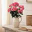 Paquet de 3 buissons de géranium rose de 18 po | Fleurs artificielles Real Touch avec 7 frondes - Parfait pour la décoration intérieure / extérieure