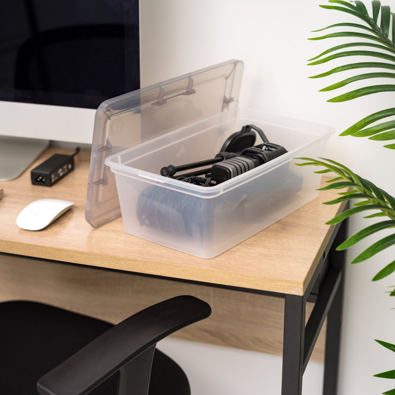 ClearView Stackable 15.8" Lidded Gray Storage Box