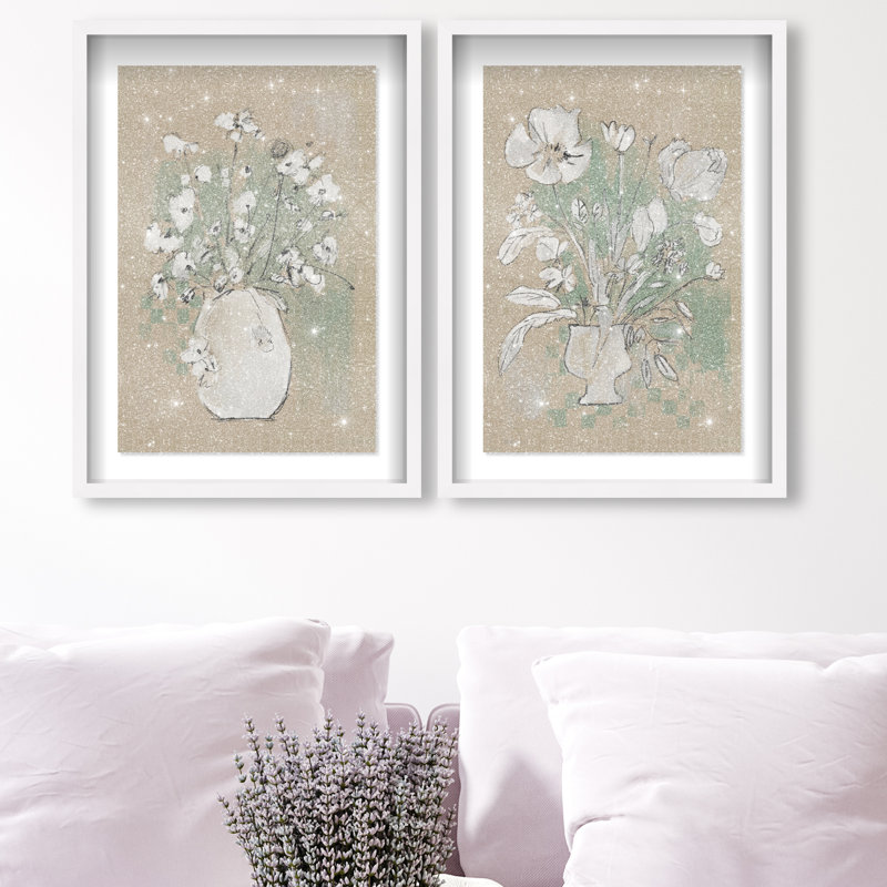 Spring Energy Set by Oliver Gal, 25.5" H x 17.5" W, White Shadowbox