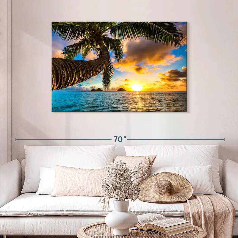Plage Gillard Lanikai au coucher du soleil, H 30 po x l 45 po