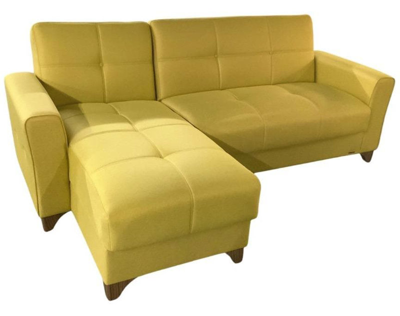 Canapé modulaire rembourré 3 pièces Delyankan, 100 % polyester jaune