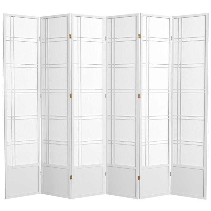 Cloison pliante Keitez, 6 panneaux, Blanc