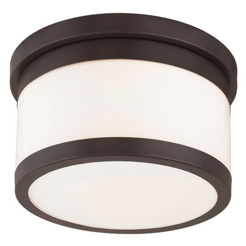 Plafonnier encastré en verre Ellieana, Bronze, H 5,75 po x l 13,75 po x P 13,75 po