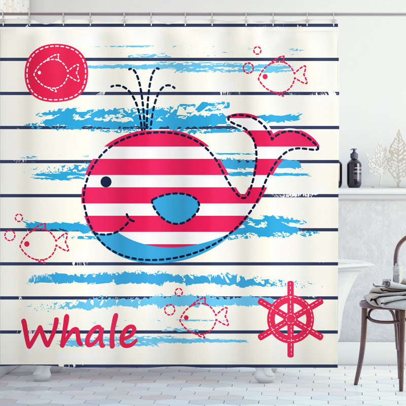 Shower Curtain with Hooks Included, 70" H x 69" W