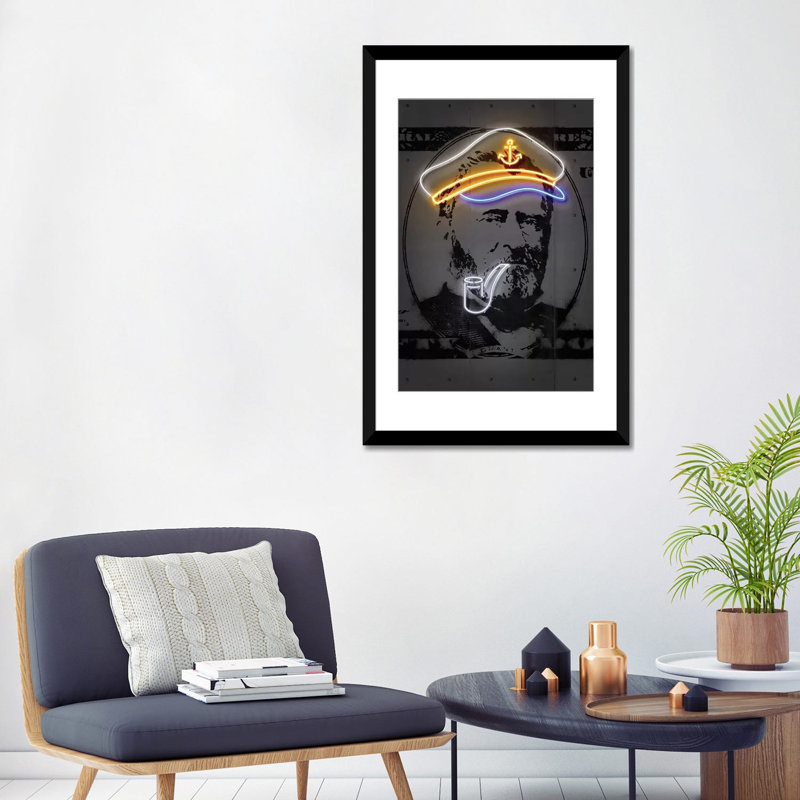 « grant », reproduction d’impression sur toile, Papier d'art encadré noir, H 32 po x l 24 po x P 1 po, Blanc